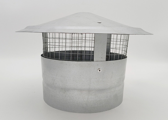 Tubos de ventilação galvanizados redondos do telhado com tampa de malha de arame 200 mm largura superior