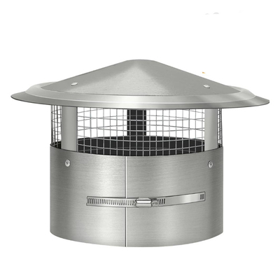 8 polegadas 200 mm redondo fixa tampa de chaminé de aço inoxidável com guarda de pássaros