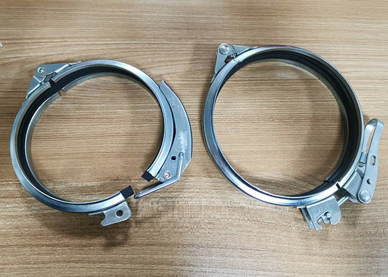 Braçadeira redonda da flange da liberação rápida de conector de canal 8-60cm para sistemas da tubagem