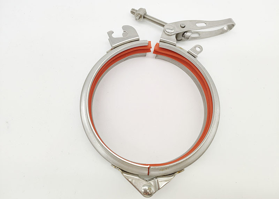 braçadeira de tubulação da liberação rápida da espessura Ss304 de 1.0mm 10 polegadas com anel do selo